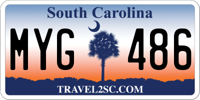 SC license plate MYG486