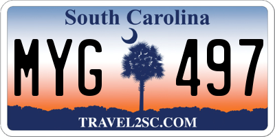 SC license plate MYG497