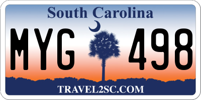 SC license plate MYG498