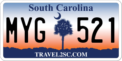 SC license plate MYG521