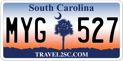 SC license plate MYG527