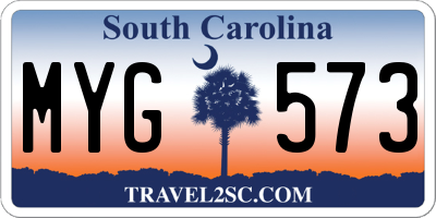 SC license plate MYG573