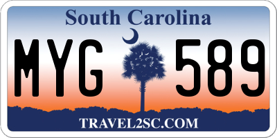 SC license plate MYG589