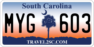 SC license plate MYG603