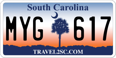 SC license plate MYG617