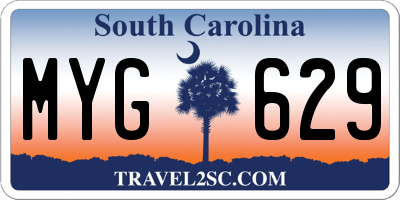 SC license plate MYG629