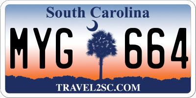 SC license plate MYG664