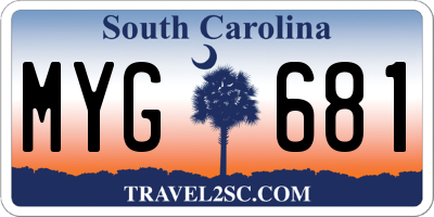 SC license plate MYG681