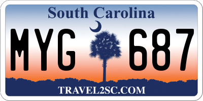 SC license plate MYG687