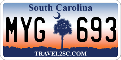 SC license plate MYG693