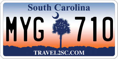 SC license plate MYG710