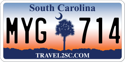 SC license plate MYG714