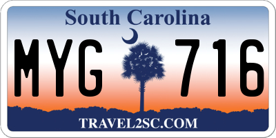 SC license plate MYG716