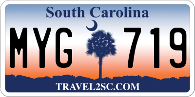 SC license plate MYG719