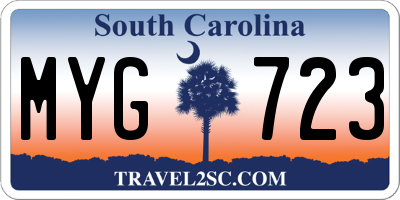 SC license plate MYG723