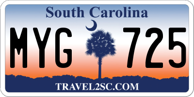 SC license plate MYG725