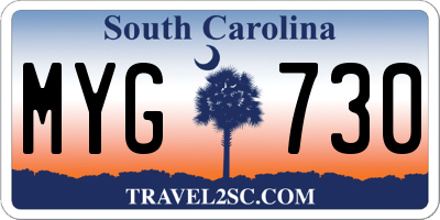 SC license plate MYG730