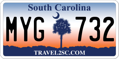SC license plate MYG732