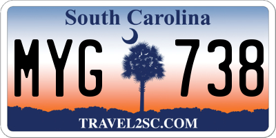 SC license plate MYG738
