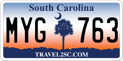 SC license plate MYG763