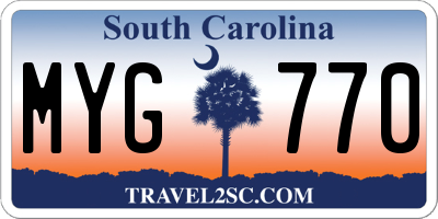 SC license plate MYG770