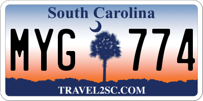 SC license plate MYG774