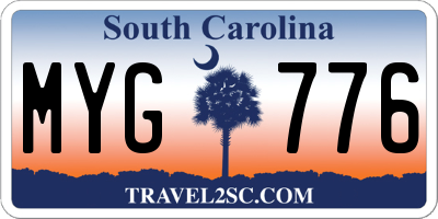 SC license plate MYG776