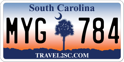 SC license plate MYG784