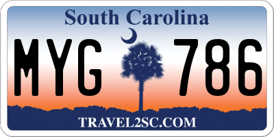 SC license plate MYG786