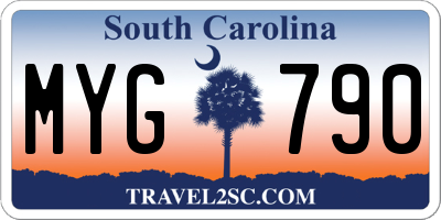 SC license plate MYG790