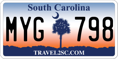 SC license plate MYG798