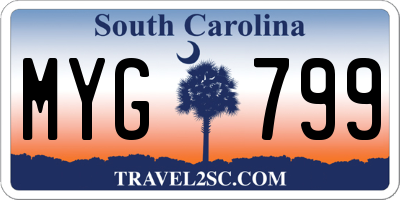 SC license plate MYG799