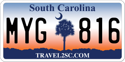 SC license plate MYG816
