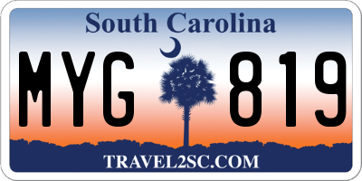 SC license plate MYG819