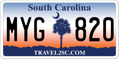 SC license plate MYG820