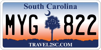 SC license plate MYG822