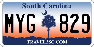 SC license plate MYG829