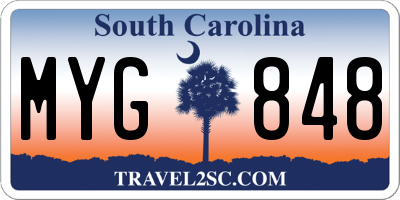 SC license plate MYG848