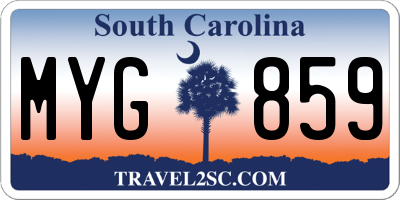 SC license plate MYG859