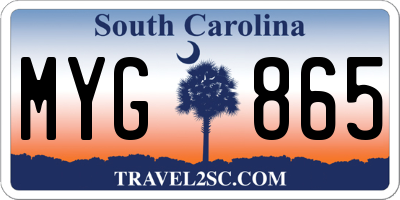 SC license plate MYG865