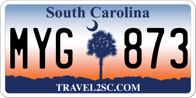 SC license plate MYG873