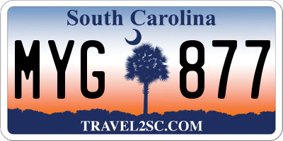 SC license plate MYG877