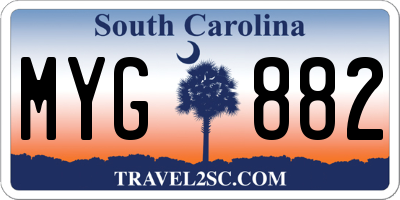 SC license plate MYG882