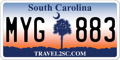 SC license plate MYG883