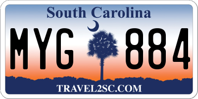 SC license plate MYG884