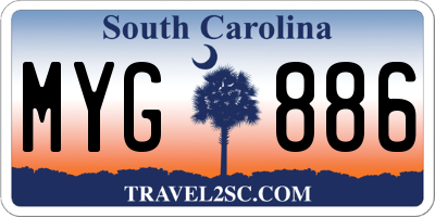 SC license plate MYG886