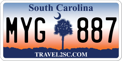 SC license plate MYG887