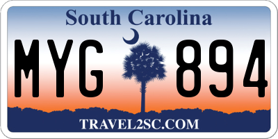 SC license plate MYG894
