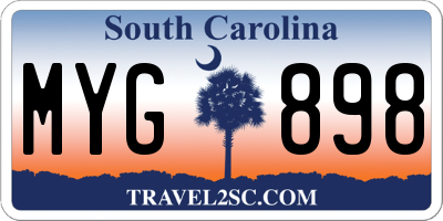 SC license plate MYG898