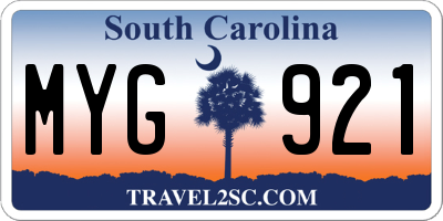 SC license plate MYG921
